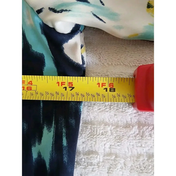 Banana Republic Womens Blouse Adult Small Blue Yellow Flowers - Picture 9 of 12